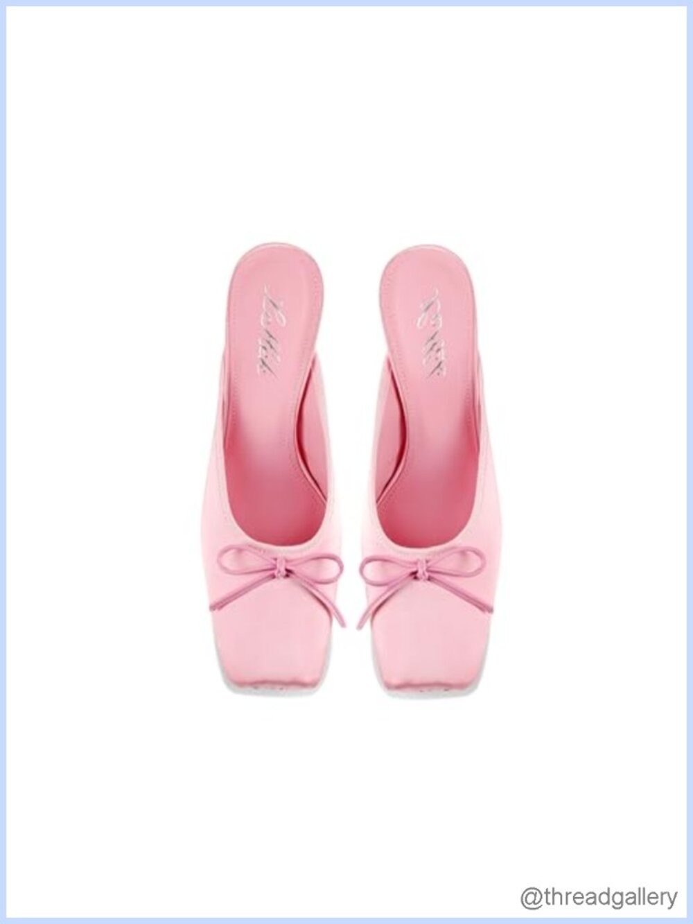 Satin Ballet Mule Kitten Heels Slip On Ballerina Pumps with Bow Knot Closed